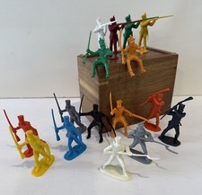 Marx 54 MM Alamo Mexican Shako Infantry Set 16 Mix LotC VINTAGE Plastic Soldiers