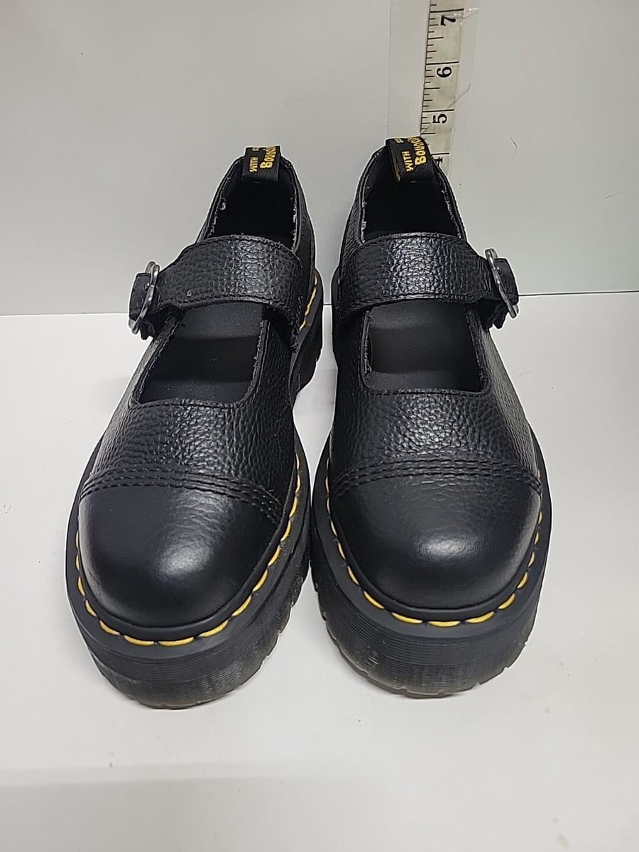 New Women's Dr Martens Addina Flower Platform Oxford Black