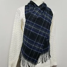 Club Room Men's 100% Cashmere Scarf. 60" X 12". New With Tags $120. Blue Plaid