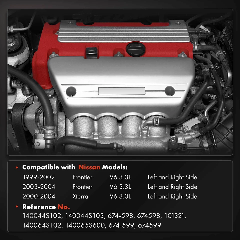 Левый и правый выпускной коллектор с прокладкой для Nissan Frontier 1999-2004 Xterra - Изображение 2 из 4