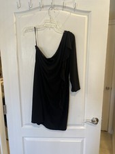 nine west one shoulder black dress. Size 14 EUC
