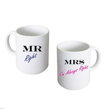 Mr Right and Mrs I'm Always Right Mug Set XCMN014