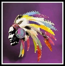 FENZOLINI "TRIBAL PRIDE"- Original Edition Screenprint- Signed, COA-Great Colors