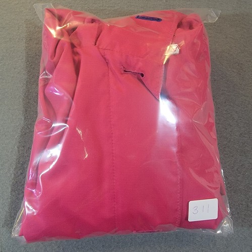 Lands End Womens Hood Windbreaker Jacket Full Zip Buttons Drawstring Small Pink - Picture 15 of 15