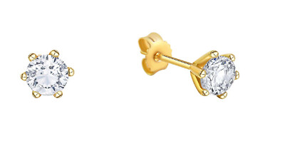 Echt Gold 585 1,00 ct Brillant Lab Grown Diamant Ohrstecker 6er Krappe gefasst