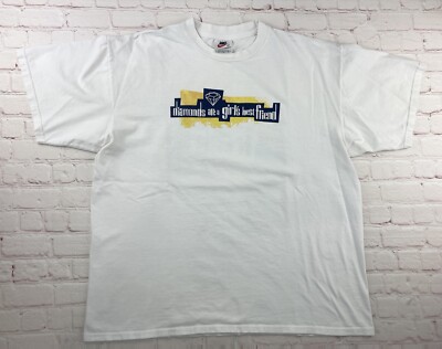 Vintage 90s Nike White Tag   Diamonds Are A Girls Best Friend  T-Shirt Tee 1990s