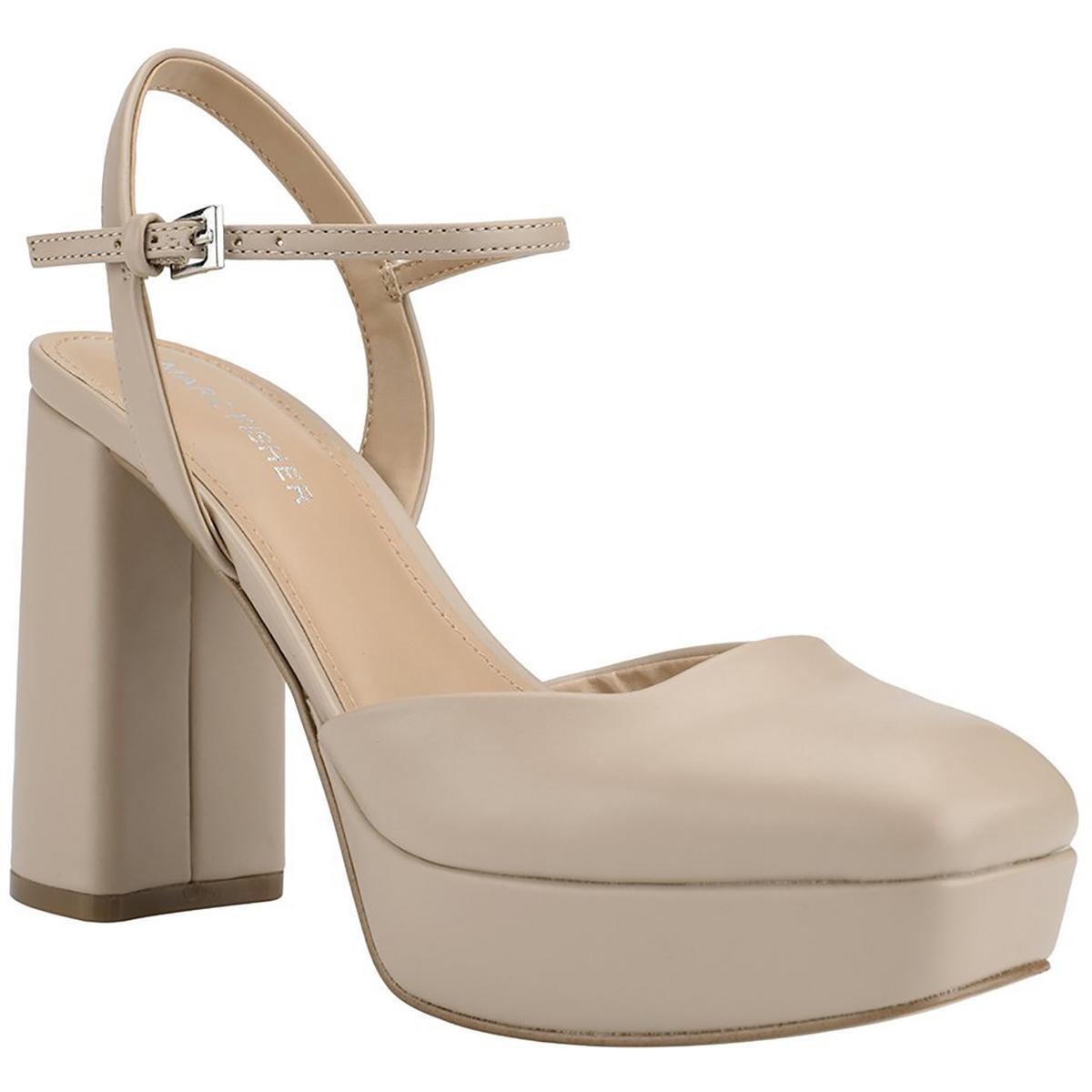 Женские туфли Marc Fisher Nazira бежевого цвета с закрытым носком на блочном каблуке 5,5 среднего размера (B,M) BHFO 7002