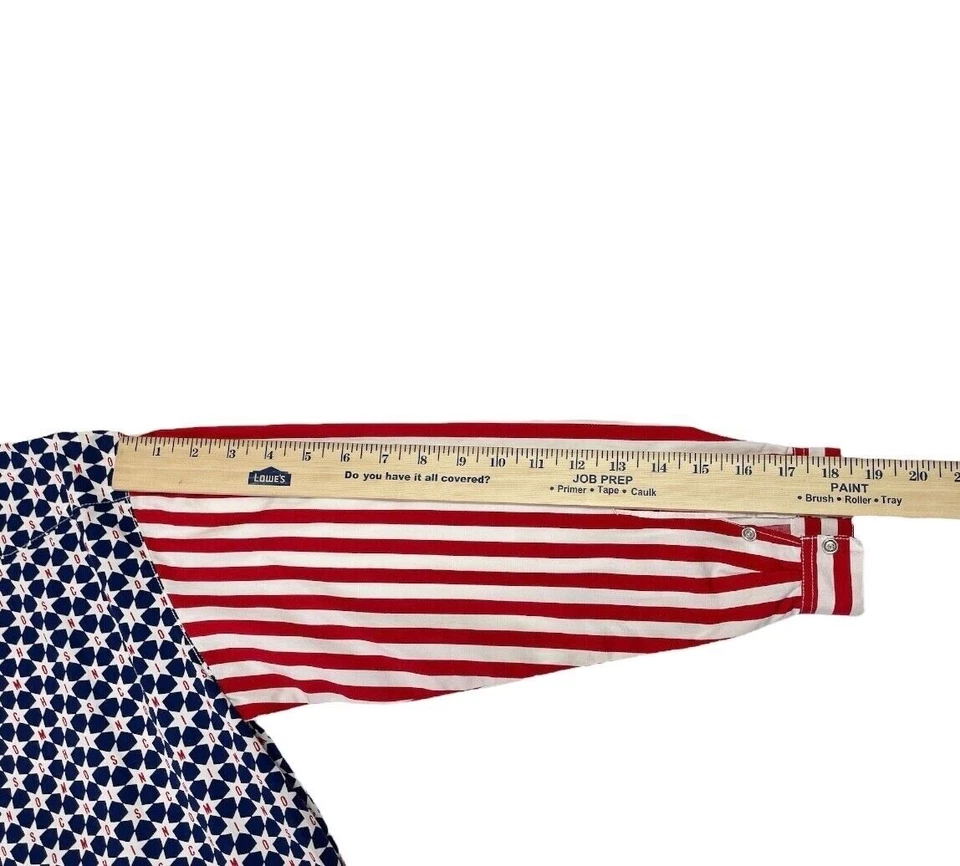 Camisa MOSCHINO Junior Estrellas y Rayas Roja Blanca Azul Perla Botón a Presión Talla 36 Foto 3 de 4