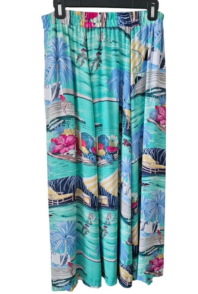 Saia Feminina Karen Kane - Vibrante Estampa Tropical Elástica Cintura Slip-On, Tamanho 14 - Imagem 2 de 4