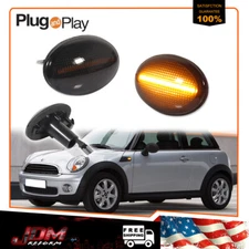 For MINI Cooper R55 R56 R57 R58 R59 Smoked Amber LED Front Side Marker Lights 2X