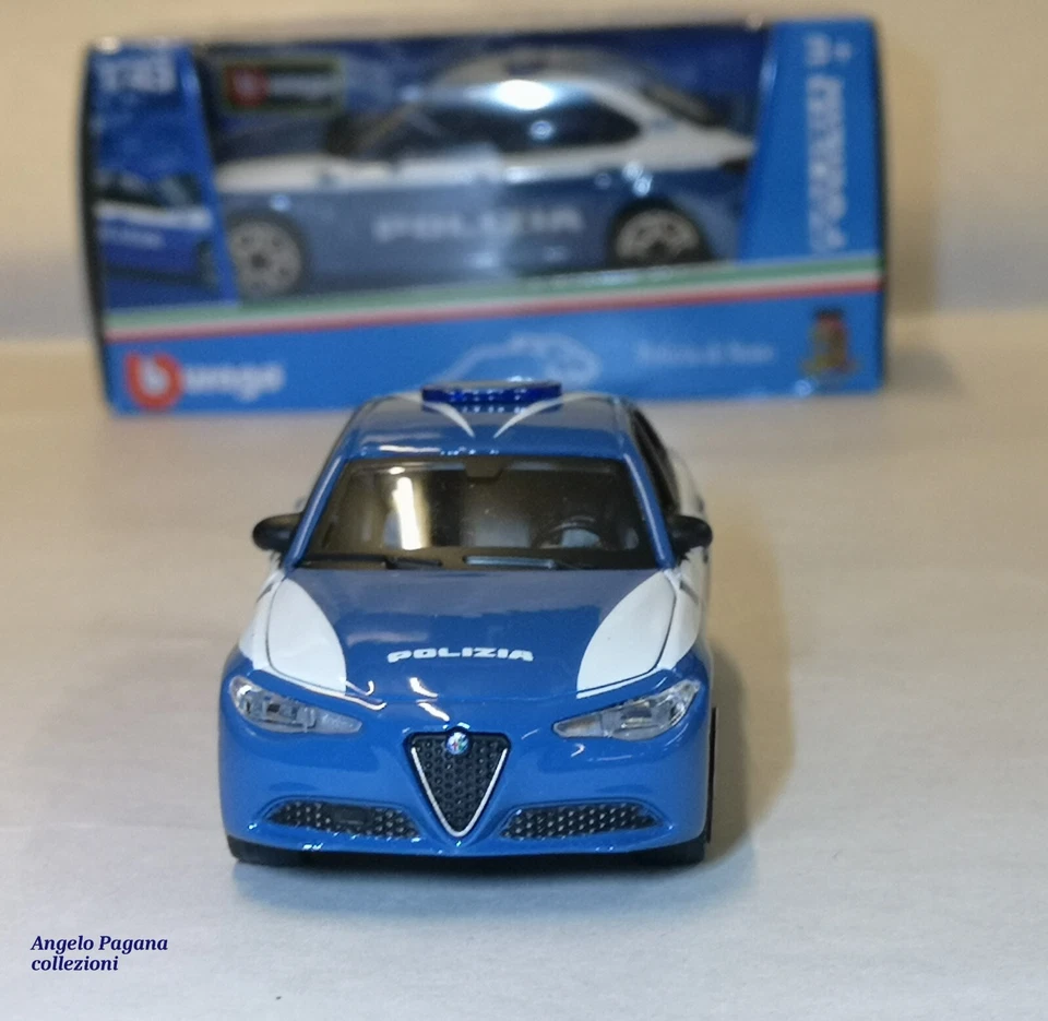 modellino auto 1:43 alfa romeo giulia della polizia modellini 1/43 burago nuova - Immagine 4 di 4
