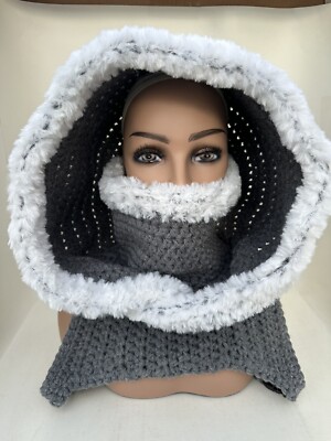 NEW, Crochet hood, handmade ?NEW? Mossy Forrest Bear Wild Oleander hooded scarf  main image 3