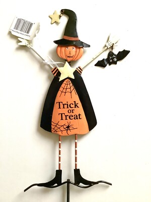 Halloween Pumpkin Jiggle Plant Pick  Trick Or Treat  by Sunset Vista Metal 20 
