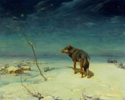 Decor The Lone Wolf Oil painting Wall Art HD Giclee Printed on canvas