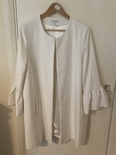 Jojo Maman Bebe Maternity Uk 14 Frill Sleeve Cream Coat