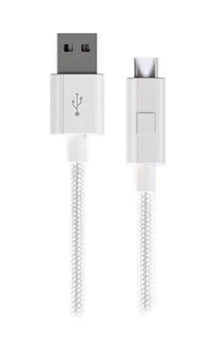 Verizon Braided White micro-USB Charge Data Cable w/LED for Samsung GalaxyS7/S6 - Image 4 of 4