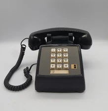 Vintage BELL System Push Button Dial Phone AT&T Black USA