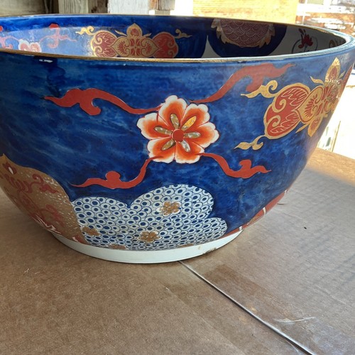 Gran cuenco central grande antiguo Imari japonés chino de gran tamaño del siglo XIX de 14,5" - Imagen 15 de 22