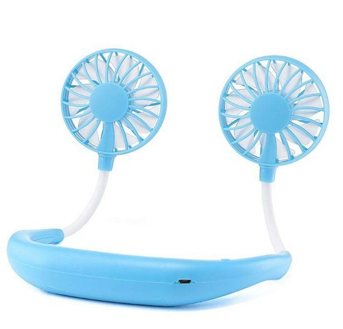 RECHARGEABLE USB NECK FAN COOLING for Travel Desk Sports fitness gym home office - Picture 14 of 17