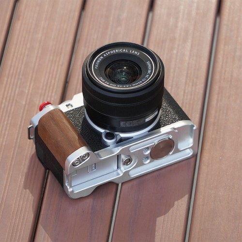 Camera Wood Hand Grip Handle Aluminum Base L Board for Fujifilm X-M5 (Silver) - Picture 3 of 10