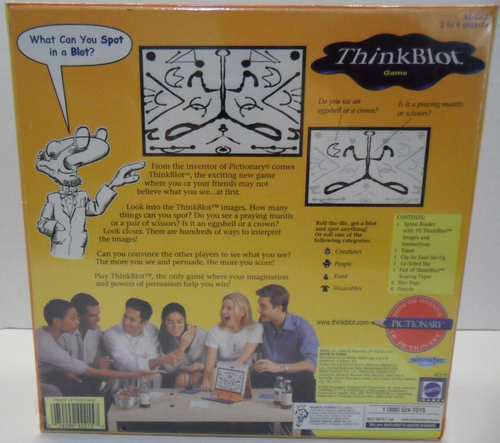 Mattel Games Thinkblot Board Game (2000) New Sealed from the Pictionary Creator - Picture 3 of 4