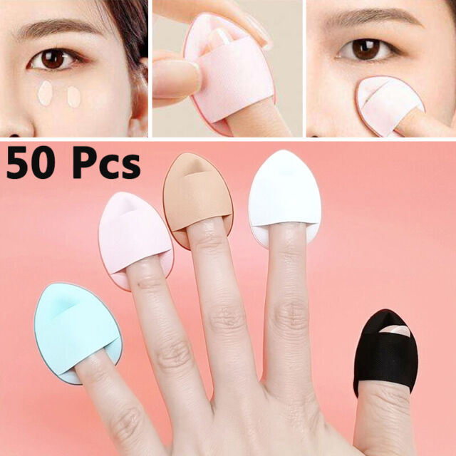 50Pcs Finger Powder Puff Flours Mini Face Makeup Sponge Soft Cotton Puff Tool