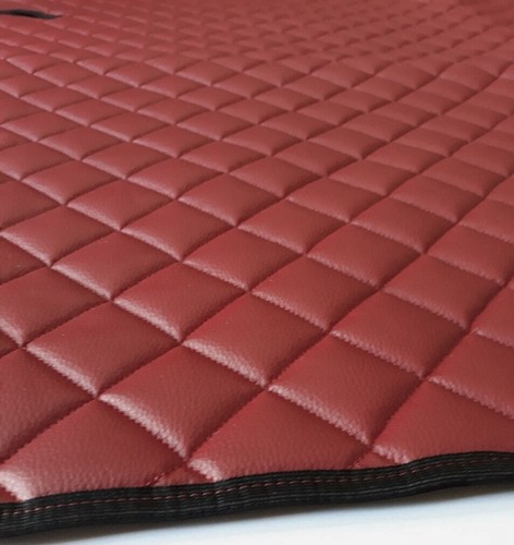 DARK RED ECO LEATHER FLOOR MATS FOR RHD MERCEDES AXOR 2005-2012 ATEGO 2010-2012 - Picture 2 of 2