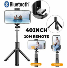 Multi-Functional 40''3-in-1 Selfie Stick Tripod  Bluetooth-Compact Design