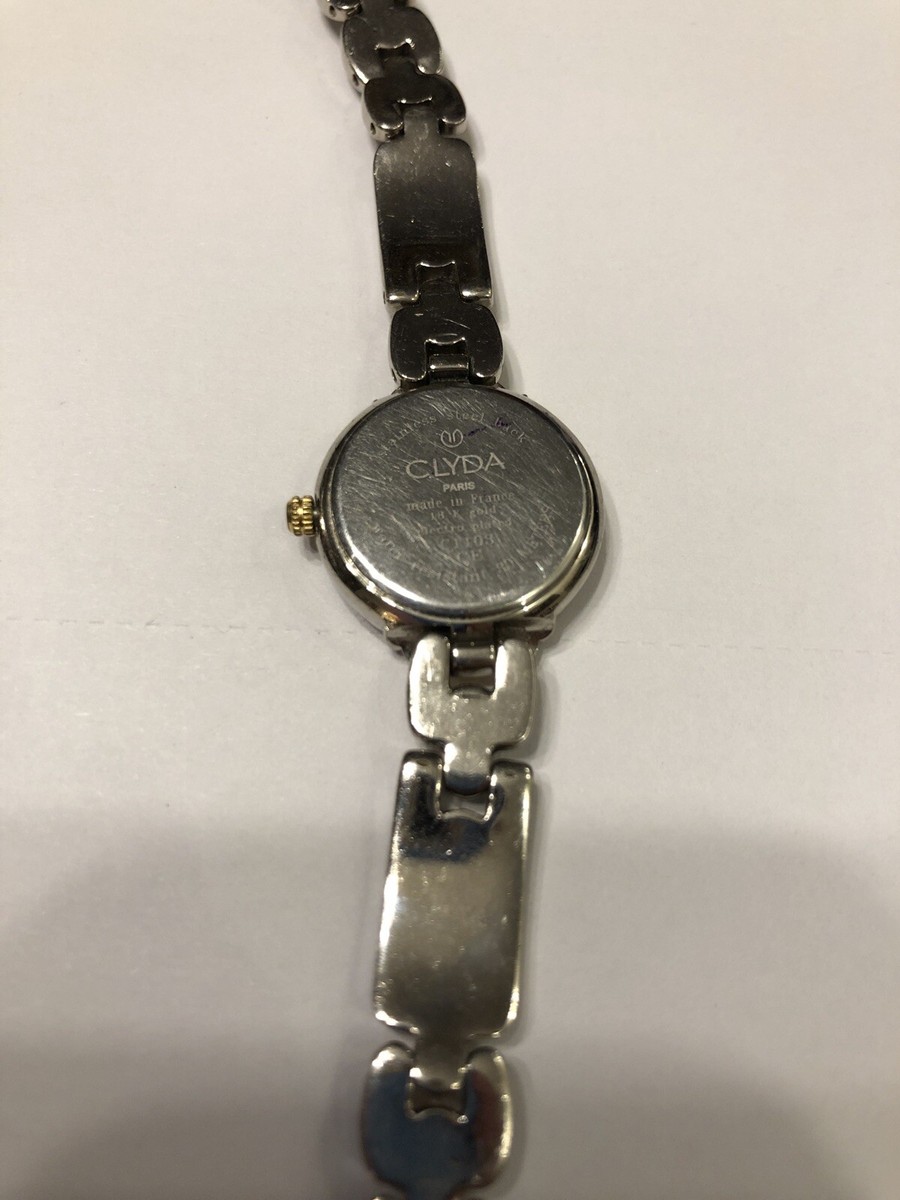 Vintage CLYDA Paris Plated Gold Quartz Elegant Women's watch New Battery