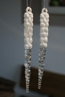 2 Eiszapfen, Acryl, H 14,5 Cm, Winterdeko Eiszapfen, Christbaumschmuck