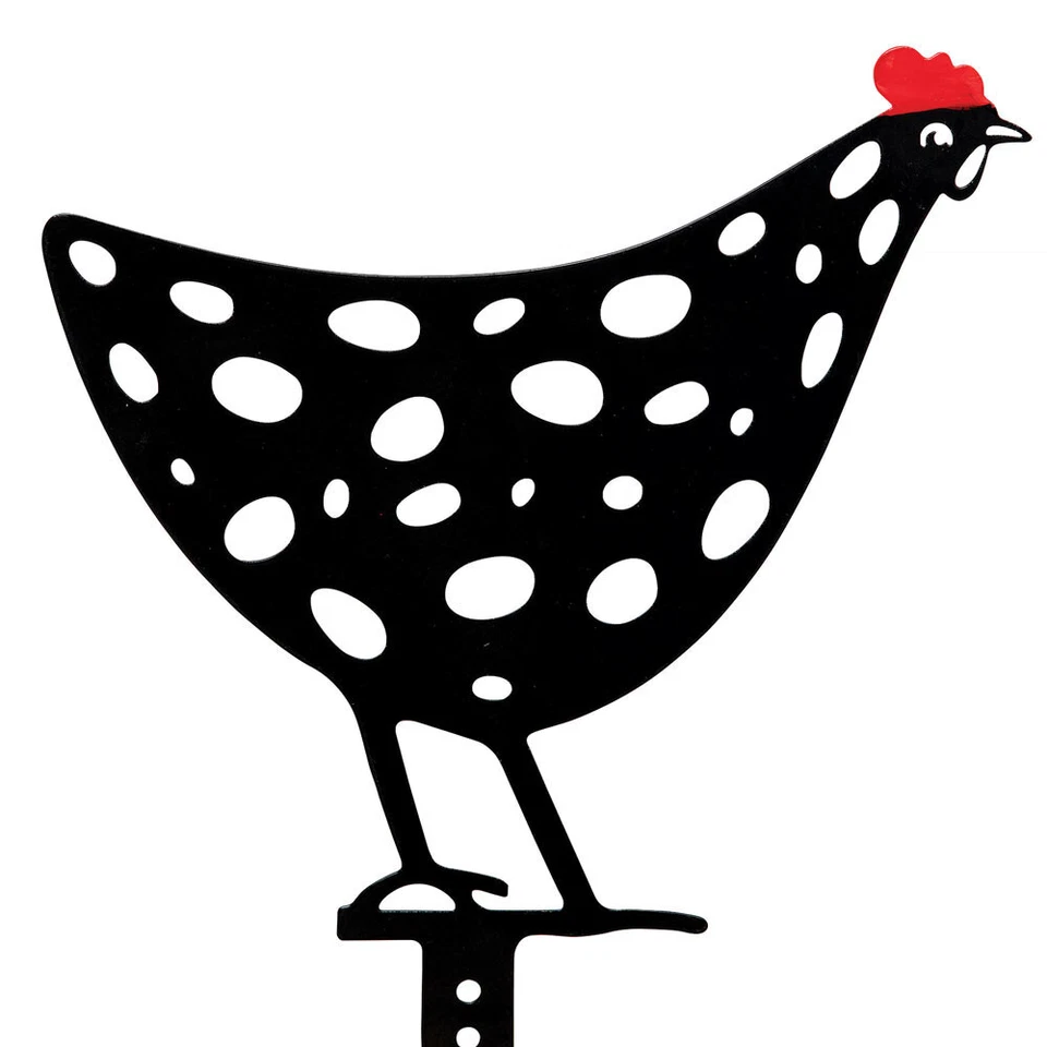 5-PC Metal Chicken Hen Silhouette Yard Stakes Outdoor Garden Lawn Home Art Decor - Image 4 of 4