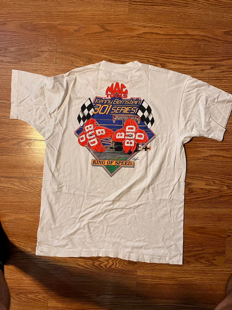 Vintage Kenny Bernstein 301 Budweiser Racing 1996 T-shirt Size XL