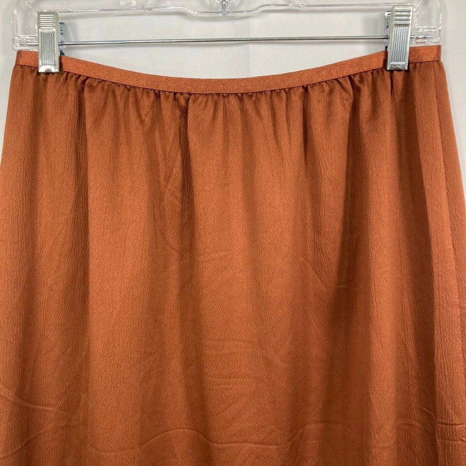 French Connection Skirt Womens Sz M Alessia Brown Silky Wrap Midi Lightweight - Image 4 of 4
