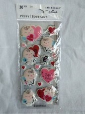 Vintage Package Puffy Stickeroni Hallmark Valentine's Day Theme Cupid Stickers