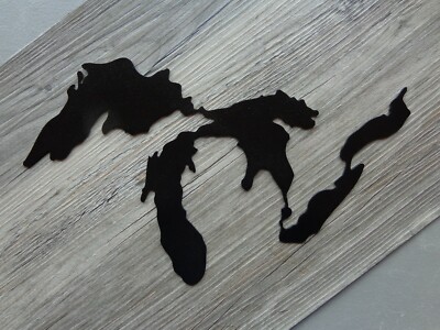 Small Great Lakes Outline Plasma Cut Metal Wall Art 12'' x 8'' Different Colors