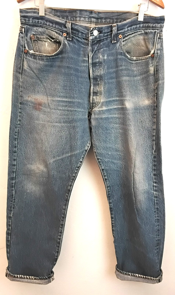 Vintage Levis 501 Small E Pant Mens Size 38 Blackstitch Repaired