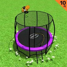 NNEDPE Trampoline 10ft with Basket ball set - Purple