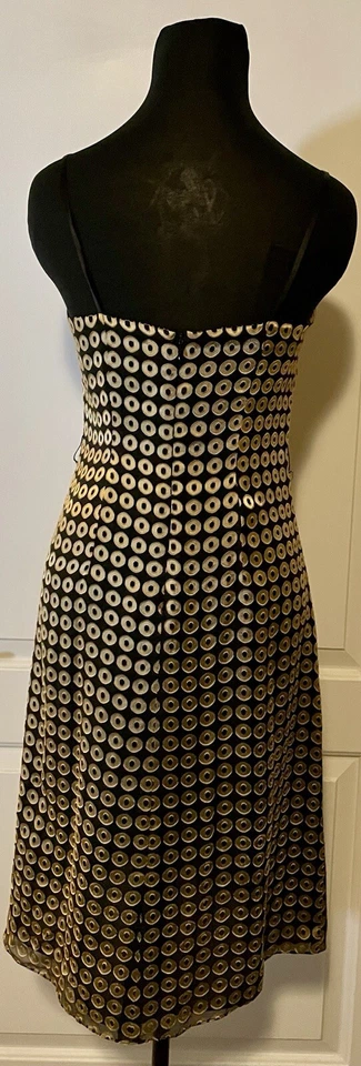 CALVIN KLEIN VTG 90’s Black Midi Rayon Silk Spaghetti Strap Cocktail Dress (4P) - Image 2 of 4