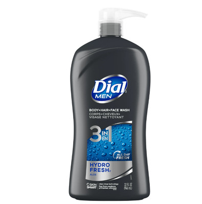 Dial Men 3in1 Body, Hair and Face Wash, Hydro Fresh, 32 fl oz