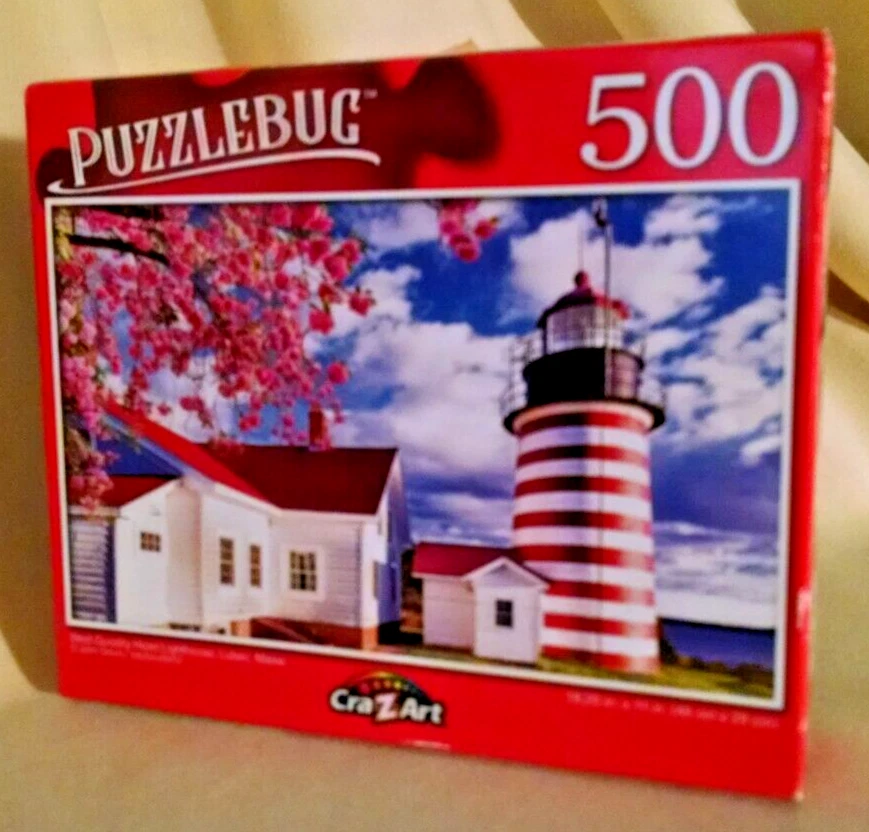WEST QUODDY HEAD LIGHTHOUSE PUZZLE NEW LUBEC MAINE PUZZLEBUG 500 PC 2021 #5520. - Image 2 of 4
