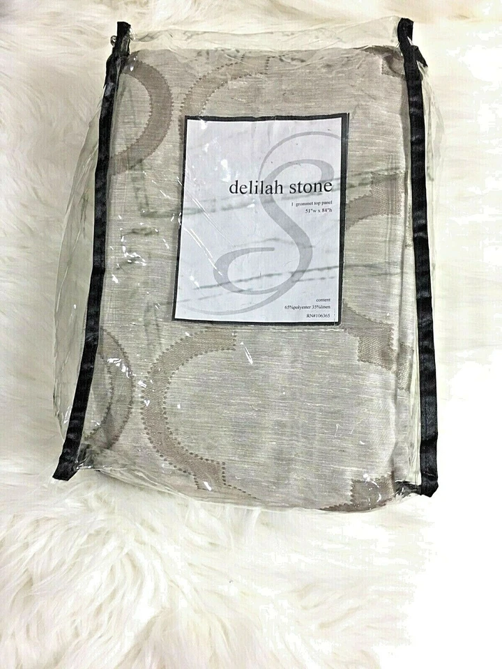 Softline Delilah 石米色天然索环顶部单窗帘面板 51 x 84  — 第 4/4 张图片