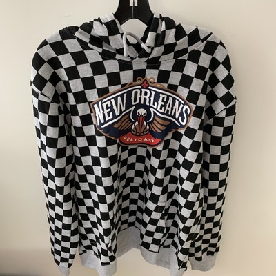 NBA New Orleans Pelicans Sz XL Pullover Hoodie Gray/Black Plaid Long Sleeve $75 | eBay