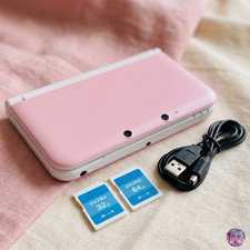 Nintendo 3DS LL XL Pink White Region Free Multi-Region Cartridge English Menu VG