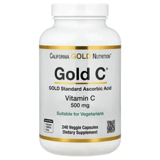 California Gold Nutrition Gold C Vitamin C 500 mg 240 Veggie Caps Milk-Free,