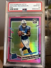2023 PANINI DONRUSS OPTIC ANTHONY RICHARDSON PINK PRIZM RC RATED ROOKIE PSA 10