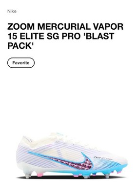 FD0243-146 Men's 6.5 Nike Zoom Mercurial Vapor 15 Elite SG Pro