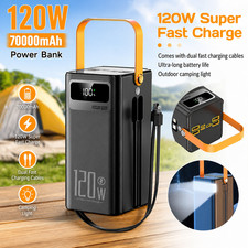 Portable 120W 70000mAh Power Bank Large Capacity External Battery Fast Charging