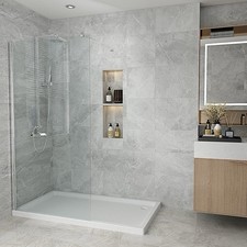 Murcia 8 Wet Room Shower Panel, Chrome Wall Profile & Stabilising Bar 110x200cm