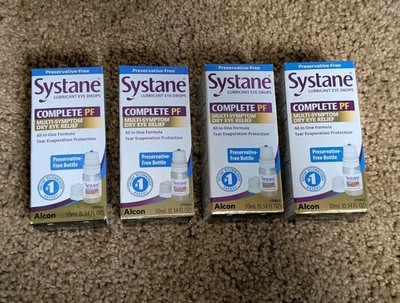 (4) Systane Complete PF Alcon (4 10mL Bottles 40mL Total) Expires 07/2027+