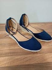 Ladies Navy Blue Summer Wedges. Size 4 From Laredoute. Vgc
